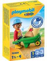 Playmobil 1.2.3 - Construction Worker with Wheelbarrow 70409