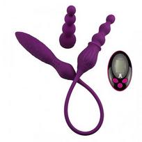 Dvigubas vibratorius su dildo 2X