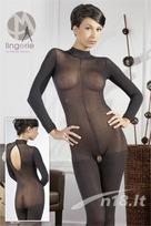seksualus apatiniai - Viso kūno kojinė moterims Cat Suit - 1 nuotrauka
