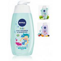 Nivea Kids 2in1 Shower & Shampoo šampūnas ir dušo gelis vaikams - Sparkle Berry 500 ml.