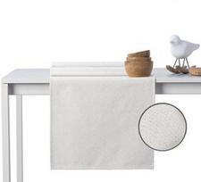DecoKing Sparkle HMD Tablecloth Cream 30x80cm