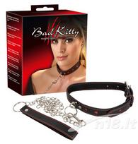 Antkaklis su pavadėliu "Bad Kitty", juodos spalvos