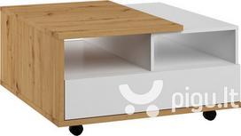 Kavos staliukas Meblocross Hybrid Hyb-11 2SK, rudas/baltas