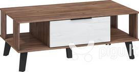 Staliukas Sven, 46x120x65 cm, tamsiai rudas/baltas