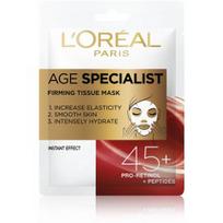 Loreal Age Specialist 45+ Firming Tissue Mask stangrinamoji veido kaukė