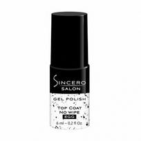  SINCERO SALON gelinio nagų lako viršutinis sluoksnis TOP COAT NO WIPE EGG, 6 ml