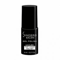  SINCERO SALON matinis gelinio nagų lako viršutinis sluoksnis TOP COAT VELVET, 6 ml