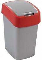 Šiukšliadėžė Curver FlipBin Silver/Red, 25 l