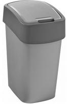 Šiukšliadėžė Curver FlipBin Silver/Grey, 10 l