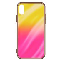 Evelatus Apple iPhone 7/8 Vanduo Ripple Gradient Color Anti-Explosion Tempered Glass Case Gradient Geltona-Rožinė