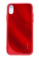 Evelatus Apple iPhone X/XS Vanduo Ripple Full Color Electroplating Tempered Glass Case Raudona