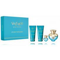 Versace Pour Femme Dylan Turquoise rinkinys moterims ( 100 ml. EDT + 5 ml. EDT + 100 ml. kūno losjonas + 100 ml. dušo gelis)