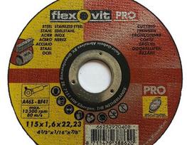  Abrazyvinis nerūdijančio plieno pjovimo diskas FLEXOVIT PRO 12865 125 x 1,0 x 22,2 mm.