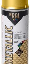  Aerozolinis akrilinis lakas INRAL METALLIC, 400ml auksinės spalvos