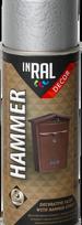  Aerozoliniai dažai, DECOR HAMMER, sidabras, 400ml, INRAL