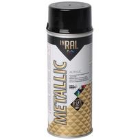 Aerozolinis akrilinis lakas, METALLIC, grafito juoda, INRAL