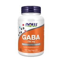 gaba kapsules -  NOW GABA 750 mg 100 Veg. Kapsulių - 1 nuotrauka