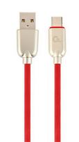 guminis kabelia - Gembird USB To USB Type - C Premium Rubber Red 1m - 1 nuotrauka