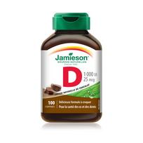  JAMIESON VITAMINAS D3 1000 IU, 100 kramtomųjų tablečių