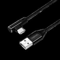 usb laidas 90 - Logilink USB-A To USB-C 90° Angled Cable Black 1m - 1 nuotrauka