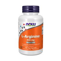 l.argininas -  NOW L-Arginine 500mg 100 Veg. Kapsulių - 1 nuotrauka