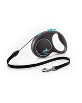 suns pavadeliais - FLEXI Black Design M Cord 5 m blue automatinis pavadėlis - 1 nuotrauka