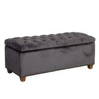 Pufas Home4you Holmes Velvet 20151, pilkas, 112 cm x 46 cm x 47 cm