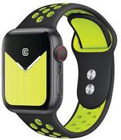 apyranke 40 apple watch - Crong Crong Duo Sport band for Apple Watch 42/ 44mm Black/ lime - 1 nuotrauka