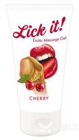 Masažo gelis Lick It vyšninis, 50 ml