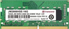 TRANSCEND 16GB JM DDR4 2666Mhz SO-DIMM 1Rx8 2Gx8 CL19 1.2V