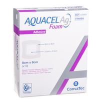  CONVATEC AQUACEL AG FOAM ADHESIVE, tvarstis, 8 x 8 cm, 10 vnt.