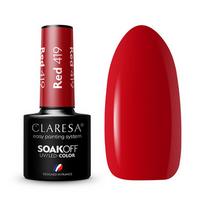 Claresa Soak Off UV/LED Red hibridinis nagų lakas 419 5g