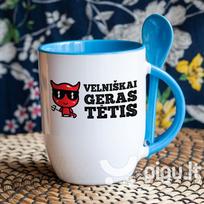 Puodelis su šaukšteliu "Velniškai geras tėtis"