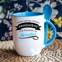 Puodelis su šaukšteliu "Nerealus krikštatėvis"