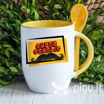 Puodelis su šaukšteliu "Super senelis"