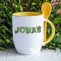 Puodelis su šaukšteliu "Jonas"