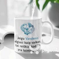 Puodelis su zodiako ženklu "Vandenis"