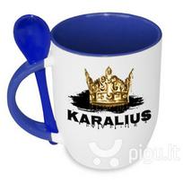 Puodelis su šaukšteliu "Karalius"