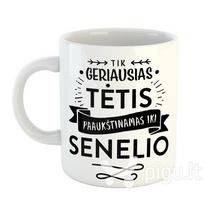 Puodelis "Tik geriausias tėtis paaukštinamas iki senelio"