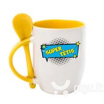 Puodelis su šaukšteliu "Super tėtis"