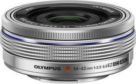 olympus 14 42mm - Objektyvas Olympus M.ZUIKO DIGITAL ED 14-42mm F3.5‑5.6 EZ PANCAKE (Silver) - 2 nuotrauka