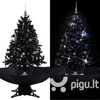 Eglutė su sniego funkcija ir skėčio pagrindu, juoda, 140 cm