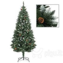 Pirkti Dirbtinė kalėdinė eglutė su kankorėžiais ir baltu blizgučiu, 180 cm - Photo 1