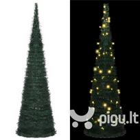 Išskleidžiama dirbtinė Kalėdų eglutė su LED, žalia, 150cm