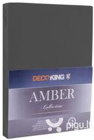 DecoKing jersey Amber Dimgray paklodė su guma čiužiniui, 90x200 cm