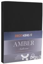 DecoKing jersey Amber Black paklodė su guma čiužiniui, 90x200 cm