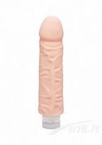 Vibruojantis falo imitatorius Doc Johnson The Shakin D 17,7 cm, Vanilla