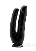 RealRock dvigubas varpos imitatorius Realistic Double Cock, juodas