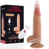 Vibruojantis ir judantis dildo su nuotolinio valdymo pulteliu „Master Ben“ 23,88x4,3 cm