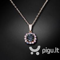 Kaklo papuošalas moterims DiamondSky Glory (Graphite) su Swarovski kristalais DS01K157